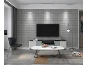 Samoljepljiva 3D dekoracija za zid u sivoj eko koži